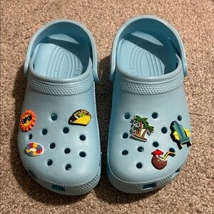 Men 7 Women 9 Blue Teal Crocs Clogs Original Jibitz Margaritaville Brand
